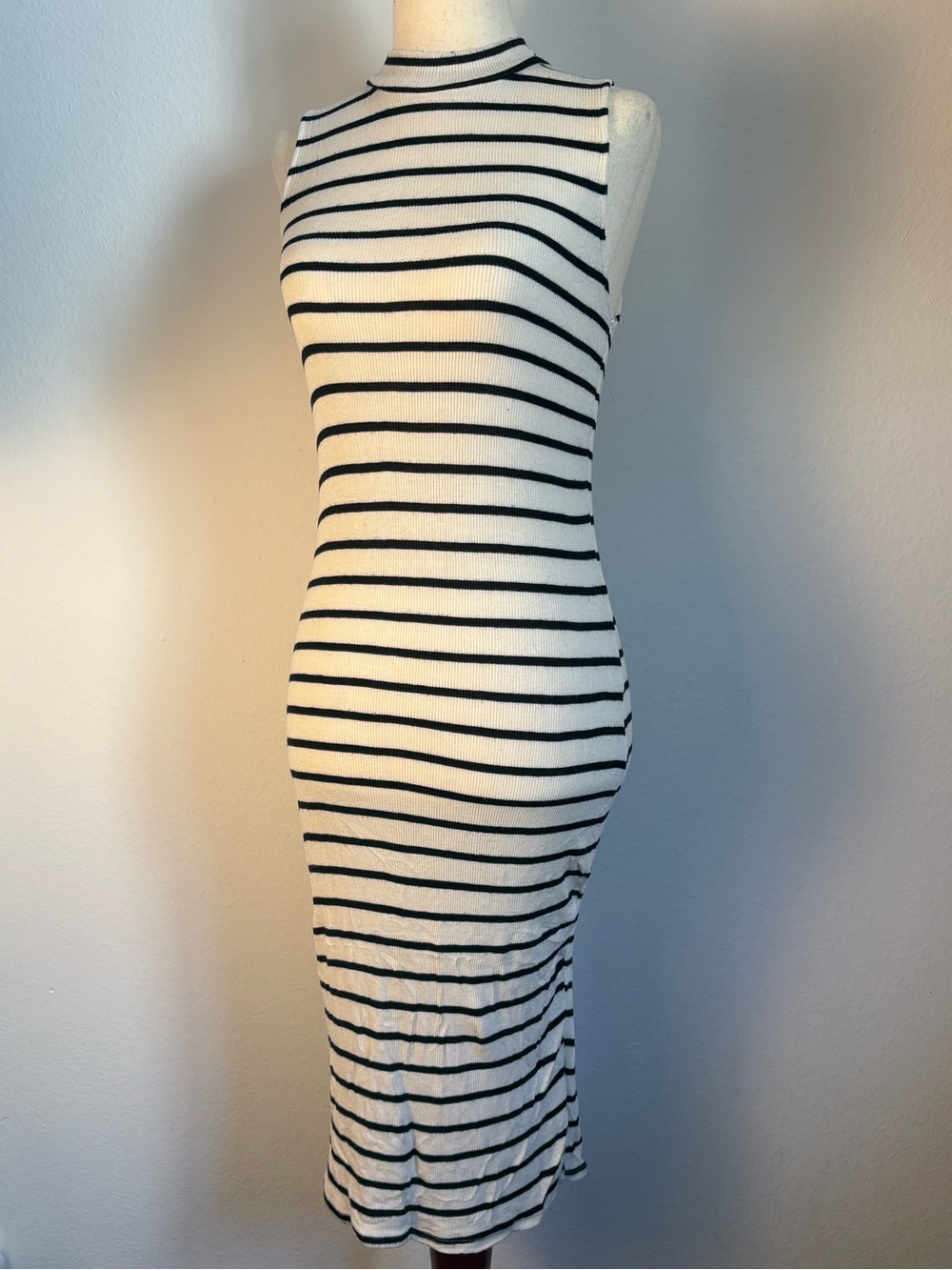 Knit striped midi dress